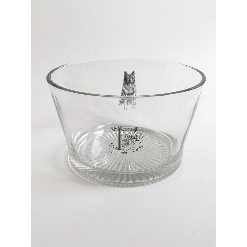 Vintage Sacramento Dog‎ Training Club Glass Ice Bucket German Shepherd Graphic